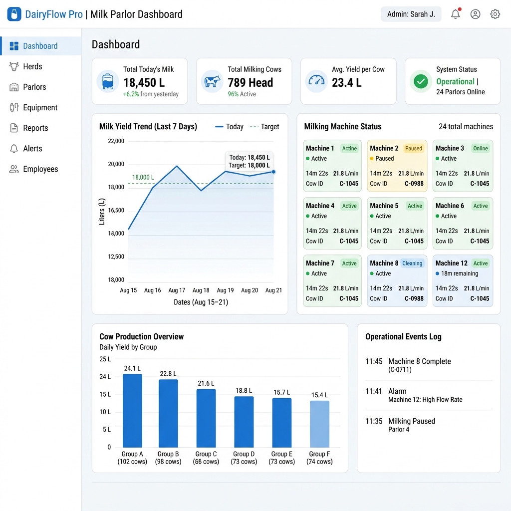 Milk Parlor Management Dashboard
